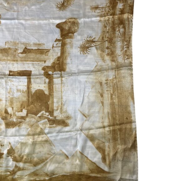 Escada Egyptian Pyramid Scarf 70"x33" Egypt Sphinx Pharoah - Picture 6 of 6